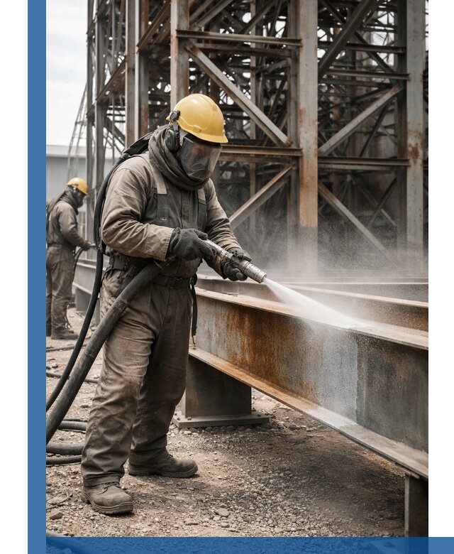 Пескоструйная очистка металлоконструкций в Орске промышленная