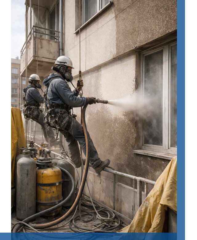 Пескоструйная очистка фасада в Орске от 672 р. | ВЫСОТНИК-Рск