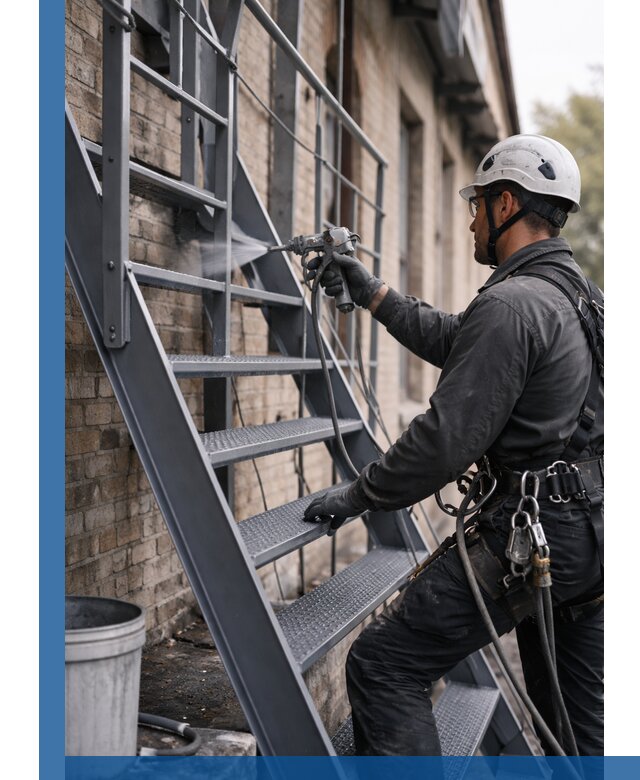 Покраска и антикоррозионная защита пожарных лестниц в Орске