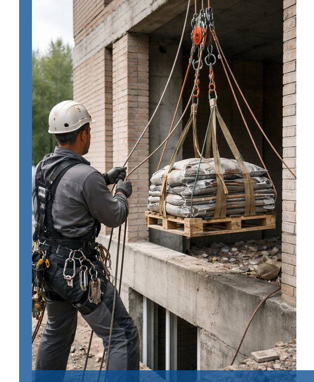 Подъем материалов на этаж веревками в Орске оперативно