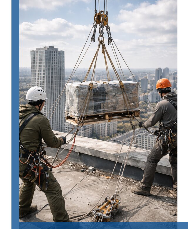 Подъем и монтаж крупногабаритных грузов на крышу в Орске