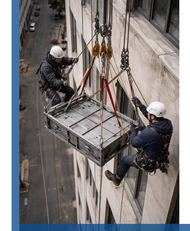 Спуск и подъем грузов по фасаду в Орске для зданий