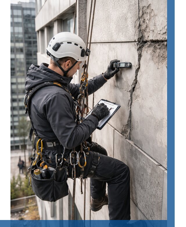 Обследование фасада альпинистами в Орске от 124 р. | ВЫСОТНИК-Рск