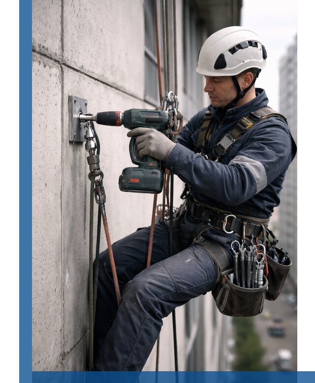 Установка анкерных точек для высотных работ в Орске